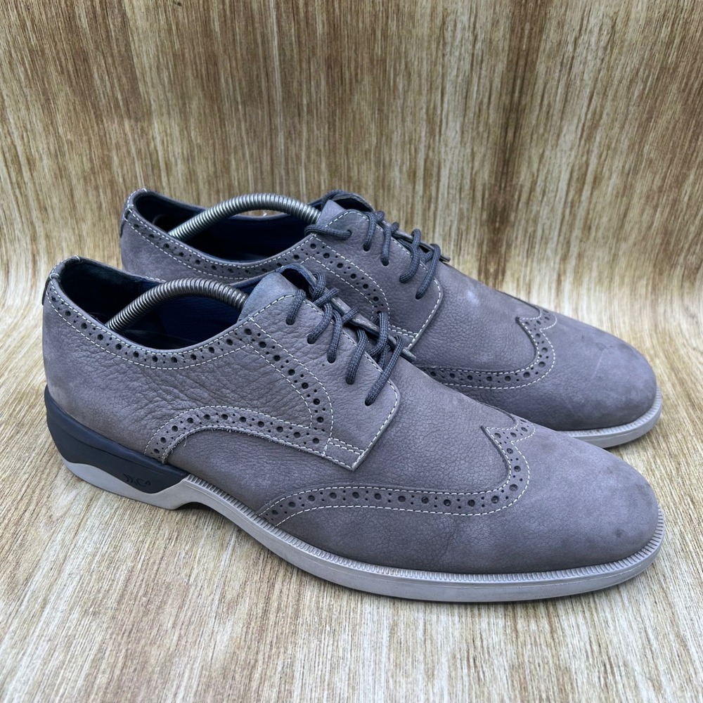 Johnston & Murphy XC4 Wingtip Oxford Men's Size 10M Gray Leather Shoes 15-2759